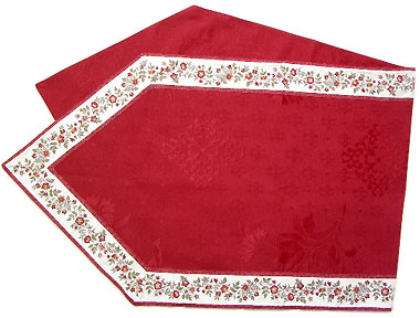 French Jacquard Table runner (Calission flower. bordeaux)